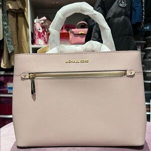 Michael Kors Pink Satchel Structured Leather Bag